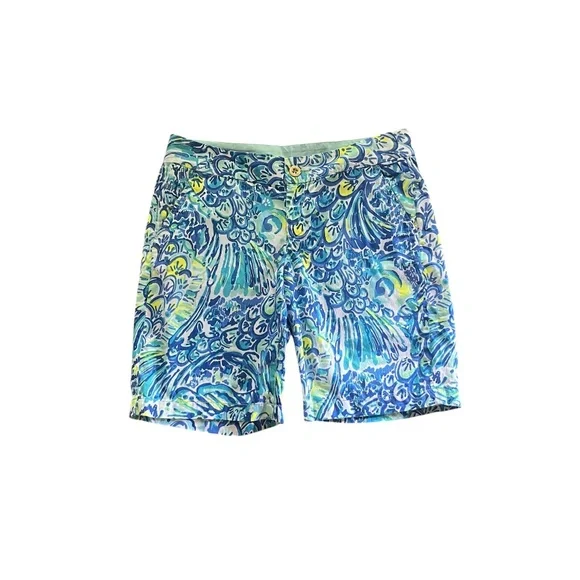 Lilly Pulitzer Women's Blue Floral Chipper Shorts Size 8 - Picture 1 of 3